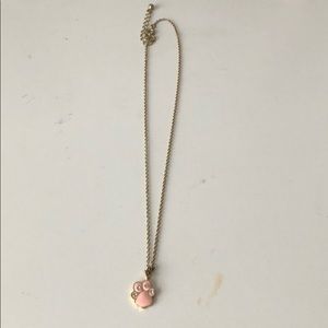 pastel pink paw print necklace